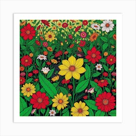 Flowers In The Meadow Art Print