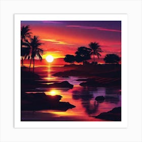 Sunset Painting 8 Art Print