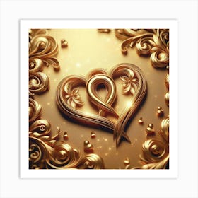 Golden Heart 1 Art Print