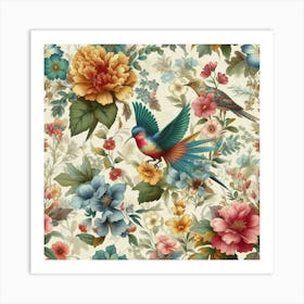 Floral Wallpaper Art Print