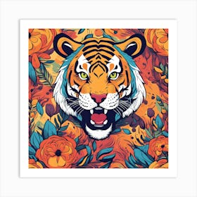 Roaring Tiger Art Print