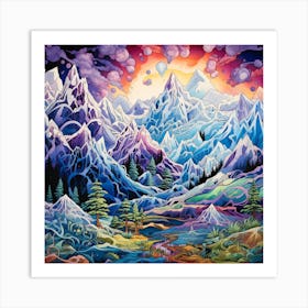 'Sunrise In The Mountains' Art Print