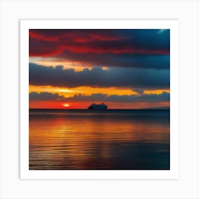 Sunset Cruise Ship 32 Art Print