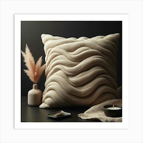 beige waves Art Print