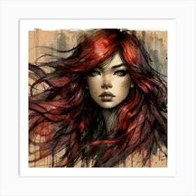 Red Haired Girl 2 Art Print