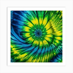 Yellow blue tie-dye Art Print