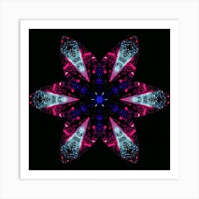 Pink Mandala Diamond Snowflake Art Print