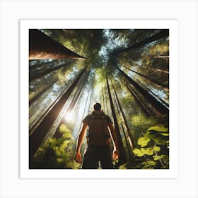 Man In The Forest Art Print