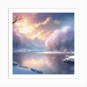 974168 Create A Serene Anime Landscape Featuring A Pictur Xl 1024 V1 0 Art Print