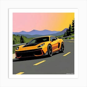 Close-Up of Performance Car Front Profile Art Print