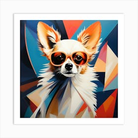 Abstract modernist chihuahua dog Art Print