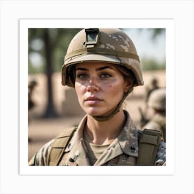 Female Us Army Soldier 3 Art Print