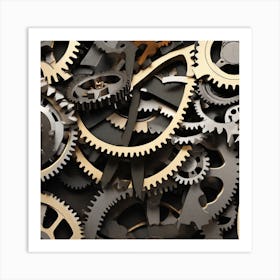 Gears Stock Photos & Royalty-Free Footage Art Print