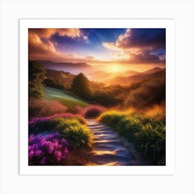 Path To The Sunset 2 Art Print