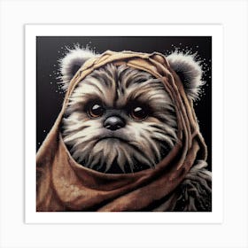 Ewok Wicket Star Wars Dot Art Print Art Print