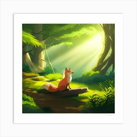 Fox In The Forest Art Print