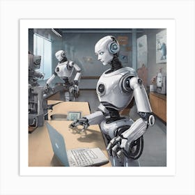 Robots At Work Art Print