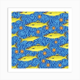 Yellow Fishes Art Print