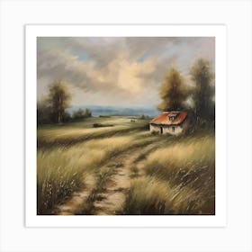 House In The Field Art Print