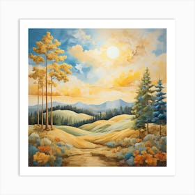 Leonardo Diffusion Xl A Vibrant Daytime Landscape Featuring A 0 (1) Art Print