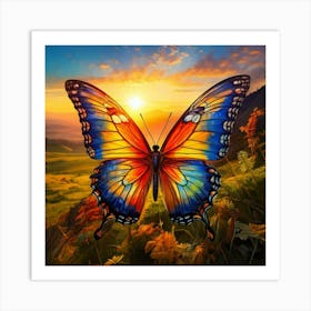 Firefly Whimsical Sunrise With Painted Butterfly Wings 93442 (2) Art Print