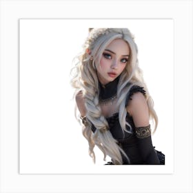 Girl With Long Blonde Hair Art Print