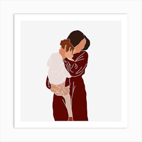 Mother Hugging Her Child Art Print