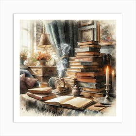 Bookshelf Art Print