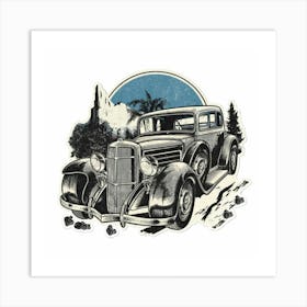 Drawing Of A Classic Sports Car 7 Art Print