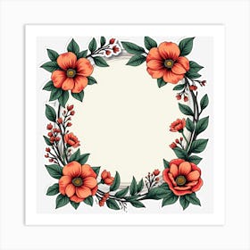 Floral Frame 1 Art Print