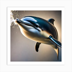 Dolphin Splashing Water Art Print