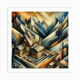 A mixture of modern abstract art, plastic art, surreal art, oil painting abstract painting art e
wooden huts mountain montain village 14 Art Print