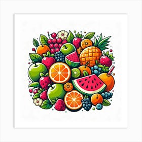 Colorful Fruits Art Print