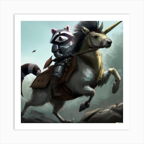 Knight Raccoon 2 Art Print