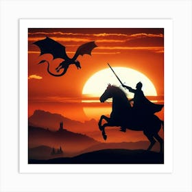 Knight On Horseback Art Print