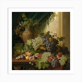 Grapes Table Art Print