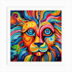 Colorful Lion 2 Art Print