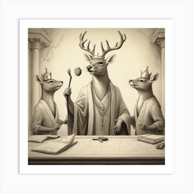 Kings Of Deer 1 Art Print