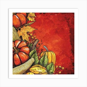 Thanksgiving Banner Texture With Autumn Leaves A 1718402371 1 Art Print