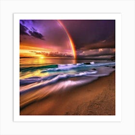 Rainbow Over The Ocean 6 Art Print