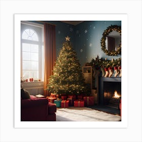 Christmas In The Living Room 6 Art Print