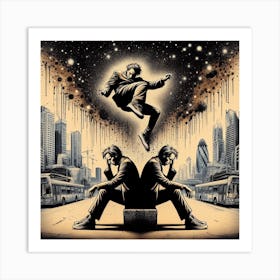 Man On A Skateboard Art Print