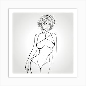 Sexy Woman In Lingerie Art Print