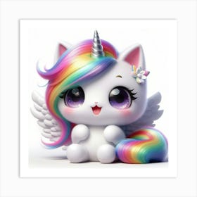 Unicorn Cat, caticorn 13 Art Print