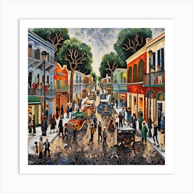 Street Scene In New Orleans Art Print