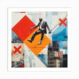 Man Jumping Off A Building Art Print