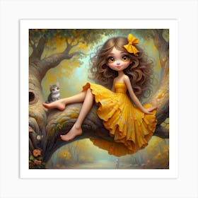 Little Girl In Yellow Dress 1 Art Print