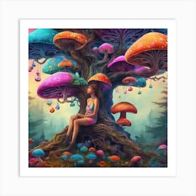 Mushroom Tree 1 Art Print