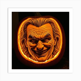 Joker Pumpkin Carving 6 Art Print