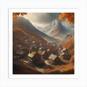 Village In Autumn 17 Art Print